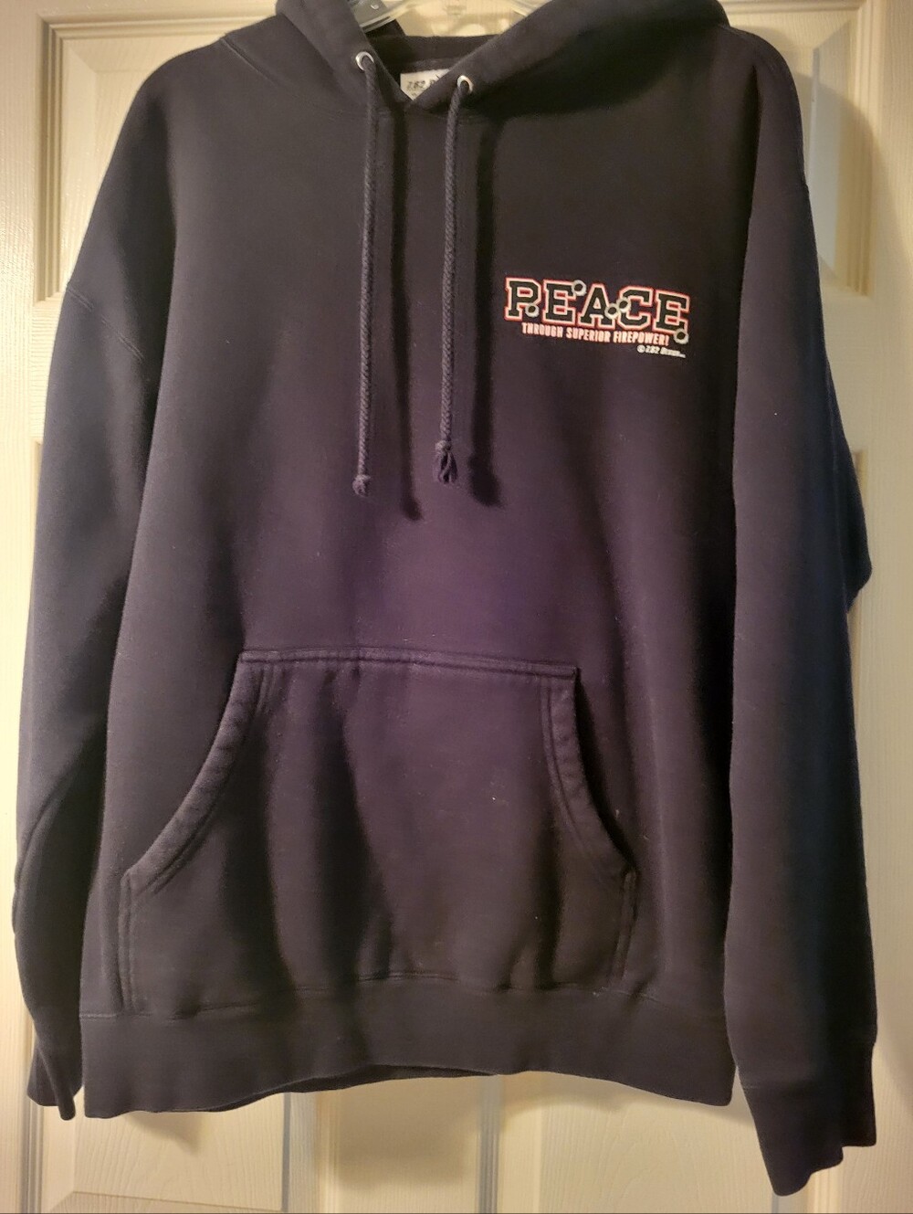 Black Graphic Hoodie Sweatshirt - Men's Pullover Large